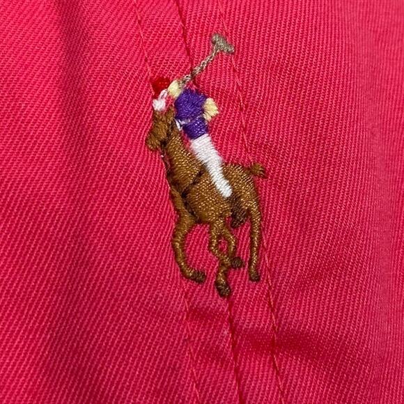 Vintage Polo Ralph Lauren Dad Strapback Hat Reddish Pink Terry Cloth Sweatband - Picture 2 of 10